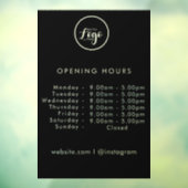 Openingstijden | Openingstijden voor zakelijke Log Raamsticker (Vel 3)