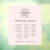 Openingstijden | Openingstijden voor zakelijke Log Raamsticker (Vel 3)