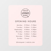 Openingstijden | Openingstijden voor zakelijke Log Raamsticker (Vel)