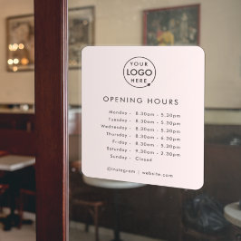 Openingstijden | Openingstijden voor zakelijke Log Raamsticker
