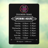 Openingstijden | Openingstijden voor zakelijke Log Raamsticker (Vel 3)