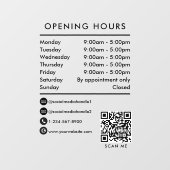 Openingstijden QR code openingstijden Raamsticker (Vel)