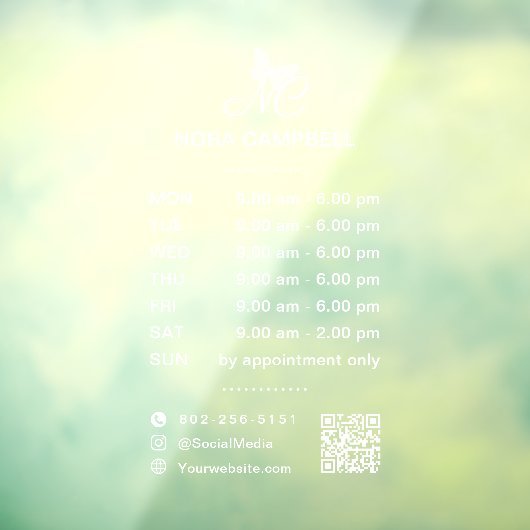 Openingstijden QR Code Social Media iconen Raamsticker (Vel 3)