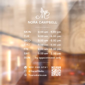 Openingstijden QR Code Social Media iconen Raamsticker (Vel 2)