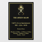 Openingstijden Schoonheidssalon Gold Scissor & Bla Raamsticker (Vel)