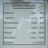 Openingstijden Store Front Store Business Hour Raamsticker