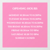 Openingstijden teken, Boutique Signage, Retail Sto Raamsticker (Vel)