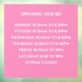 Openingstijden teken, Boutique Signage, Retail Sto Raamsticker (Vel 3)