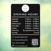 Openingstijden Tijden QR Code Logo Zwart Raamsticker (Vel 3)