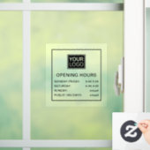 Openingstijden toevoegen logo zwart en transparant raamsticker (Huis)
