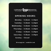 Openingstijden Uren Zakelijk Logo Zwart Raamsticker (Vel 3)