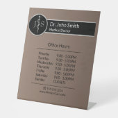 Openingstijden van de kringloop reclamebord met voetstuk (Voorkant)