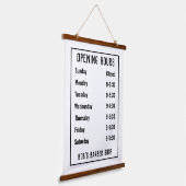 Openingstijden van winkel of openingstijden hangend wandkleed (Gebogen)