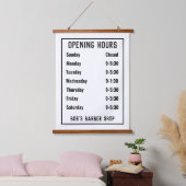 Openingstijden van winkel of openingstijden hangend wandkleed (Slaapkamer)