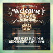 Openingstijden Venster Sticker  2 (Vel 3)