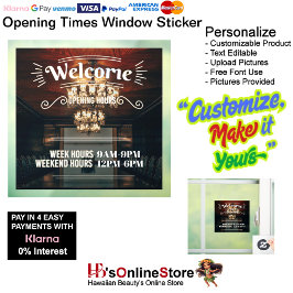 Openingstijden Venster Sticker  2