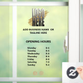 Openingstijden voor bedrijven met Logo Raamsticker (Huis)
