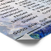  openingstijden voor Logo- en tekstbedrijven Poster (Hoek)