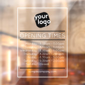  openingstijden voor Logo- en tekstbedrijven Raamsticker (Vel 2)