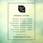  openingstijden voor Logo- en tekstbedrijven Raamsticker (Vel 3)