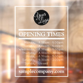  openingstijden voor Logo- en tekstbedrijven Raamsticker (Vel 2)