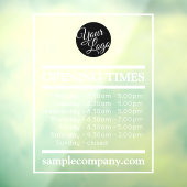  openingstijden voor Logo- en tekstbedrijven Raamsticker (Vel 3)