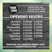  openingstijden voor Logo- en tekstbedrijven Raamsticker (Vel 3)