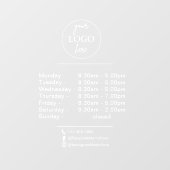 openingstijden voor Logo- en tekstbedrijven Raamsticker (Vel)