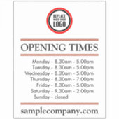  openingstijden voor Logo- en tekstbedrijven Sticker (Voorkant)