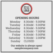  openingstijden voor Logo- en tekstbedrijven Sticker (Voorkant)