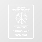 Openingstijden voor zakelijke feestdagen, aangepas raamsticker (Vel)