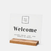 Openingstijden voor zakelijke logo acryl bord (Hoek)