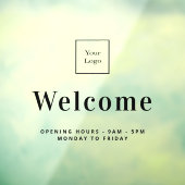 Openingstijden voor zakelijke logo raamsticker (Vel 3)