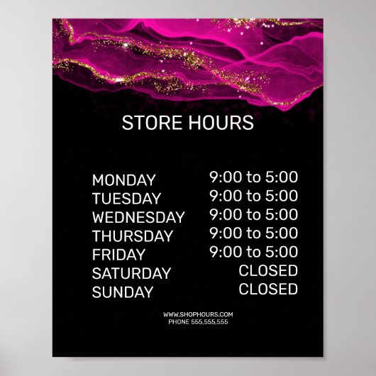 Openingstijden winkel poster (Voorkant)