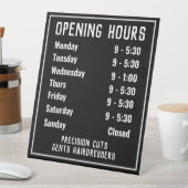 Openingstijden winkel reclamebord met voetstuk (Insitu)