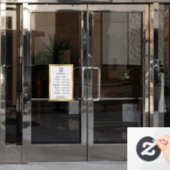 Openingstijden Wit en Goud Werktijden Logo Raamsticker (Kantoordeur)