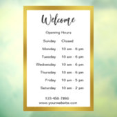Openingstijden Witte & Gouden openingstijden Welko Raamsticker (Vel 3)