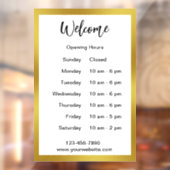 Openingstijden Witte & Gouden openingstijden Welko Raamsticker (Vel 2)