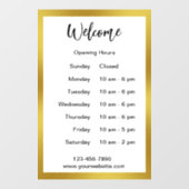 Openingstijden Witte & Gouden openingstijden Welko Raamsticker (Vel)