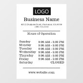 Openingstijden Witte Logo Urinoir Raamsticker (Vel)