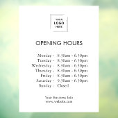 Openingstijden Witte Winkel | Bedrijfslogo Opening Raamsticker (Vel 3)