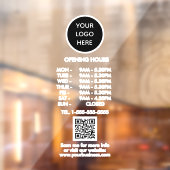 Openingstijden Witte Zakelijk Logo QR Code Raamsticker (Vel 2)