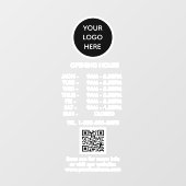 Openingstijden Witte Zakelijk Logo QR Code Raamsticker (Vel)