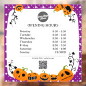 Openingstijden | Zakelijk logo opening Halloween Raamsticker (Vel 2)