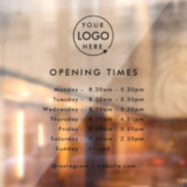 Openingstijden | Zakelijk logo openingstijden Mode Raamsticker (Vel 2)