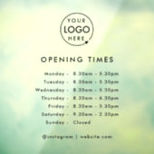 Openingstijden | Zakelijk logo openingstijden Mode Raamsticker (Vel 3)