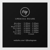 Openingstijden | Zakelijk Logo Openingstijden Zwar Raamsticker (Vel)
