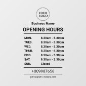 Openingstijden | Zakelijk Logo Openingstijden Zwar Raamsticker (Vel)