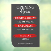 Openingstijden | Zakelijk logo Openingstijden Zwar Raamsticker (Vel 3)