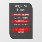 Openingstijden | Zakelijk logo Openingstijden Zwar Raamsticker (Vel)